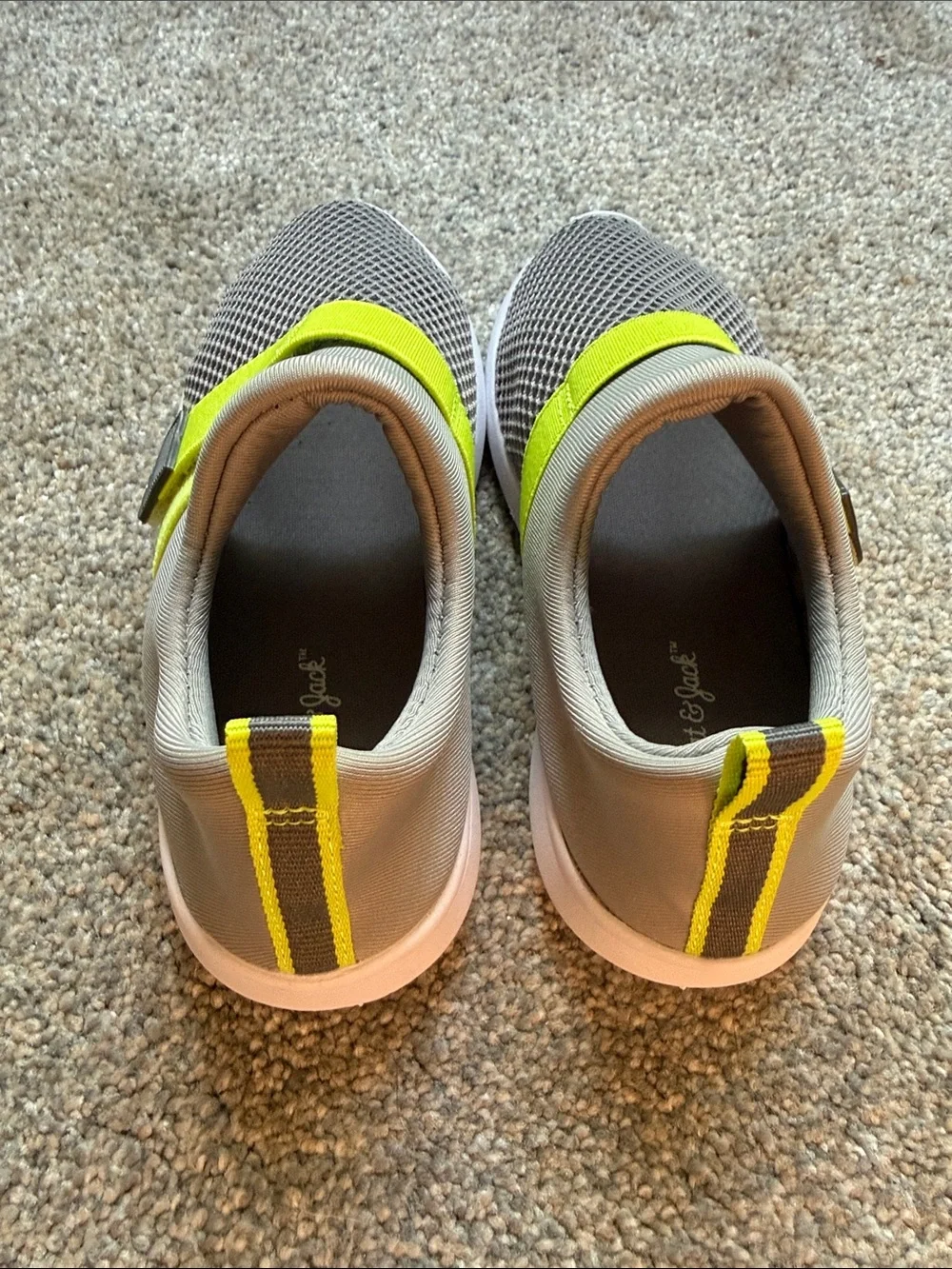 Cat & Jack Gray Sneakers with Neon Yellow Strap